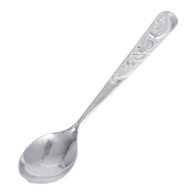 小孩家用吃饭雪花宝宝银勺子