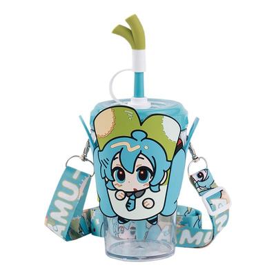 moeyu初音未来啊姆AMU系列可爱元气饮料杯吸管水杯子miku动漫周边