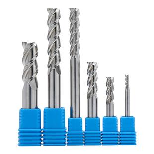 钨钢铝用铣刀硬质合金铝用刀三刃加长高光平底铝用刀55度钨钢铣刀