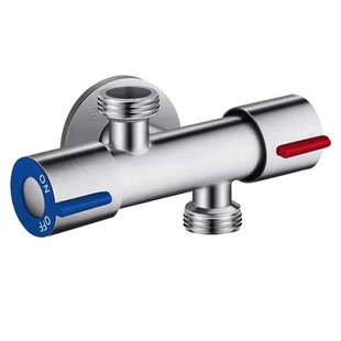 不锈钢双控角阀一进二出三通分水阀水龙头一分二分水器开关