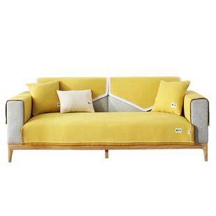 沙发垫四季简约防滑棉座套欧式可定制坐抱枕蕾丝靠背巾羽宏华夫格