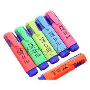 10支盒装包邮东洋TOYO SP25荧光笔彩色笔7色荧光笔标记笔斜头划重点做标记醒目笔学生用创意多功能淡色手账笔