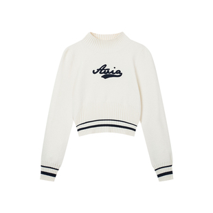 【鞠婧祎代言】AVIA爱威亚撞色高领毛衣女秋冬甜酷上衣针织打底衫