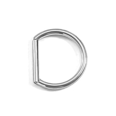 F136钛合金手穿直针D型素圈耳环