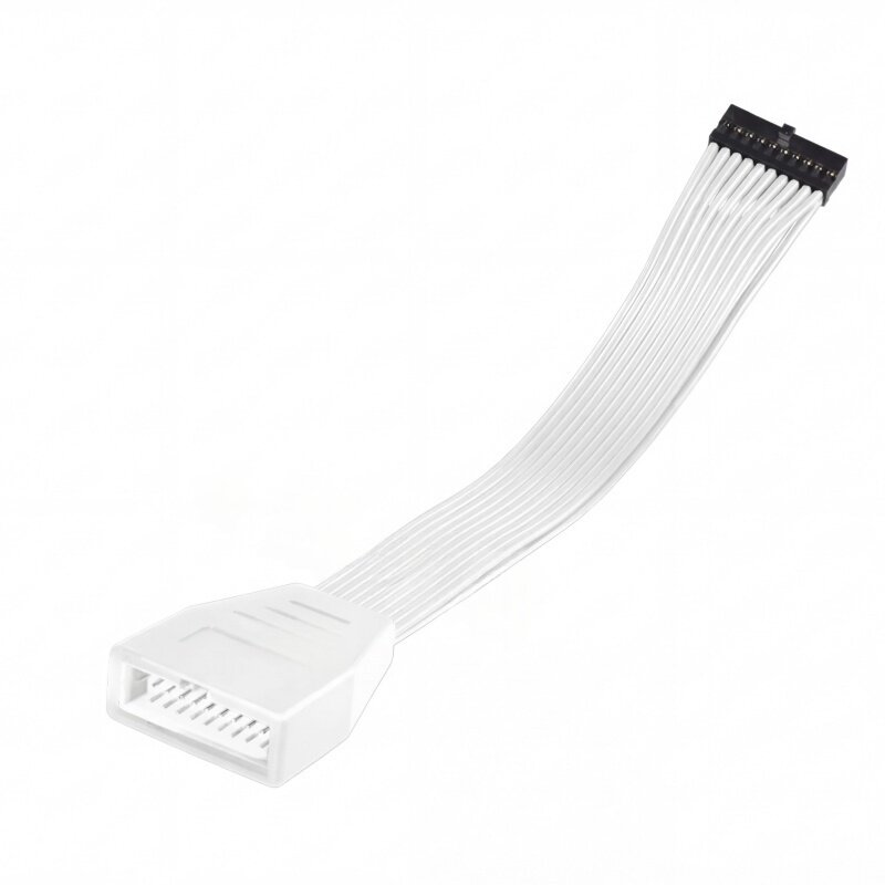 前置面板USB3.0解决主板被显卡所挡线 白色扁线 软排线15cm延长线
