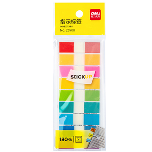 3包装得力记事贴索引贴记号帖便签纸便利贴条指示条分类贴指示页码笔记本文件夹标签贴抽取式半透明小条