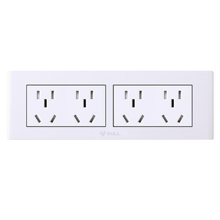 公牛118型电源墙壁开关插座面板4插十二孔二十孔四插位送明装线盒