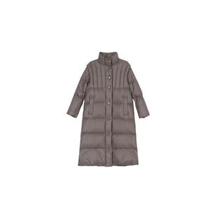 TALASA商场同款长款白鸭绒羽绒服女2025年冬新款高领复古设计保暖