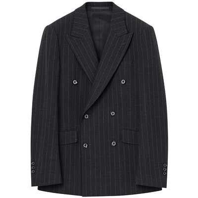 JDV商场同款灰色条纹男士西装