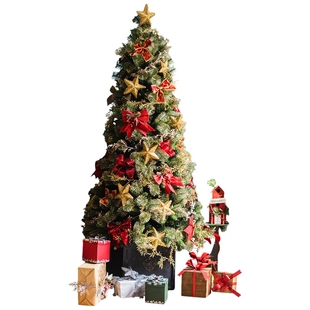 红金圣诞树吊球节日装饰品派对挂饰商场屋顶橱窗空中彩球丝带新年