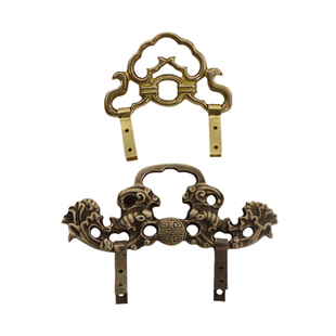 中式仿古铜配件牌匾相框字画挂钩画框镜框十字绣挂画钩画装饰纯铜