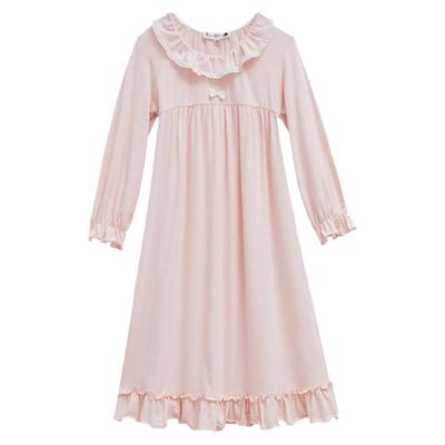 雪雅可春秋纯棉长袖女孩公主睡裙