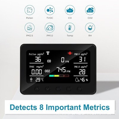 涂鸦一氧化碳二氧化碳报警器PM2.5PM1.0温度检测仪气体湿度多功能