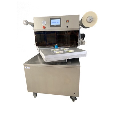 全自动旋转托盘气调包装机 虾滑牛肉一出四牛排保鲜气调包装机