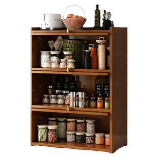 多功能厨房用品收纳柜防尘台面调料架多层翻盖式调味品置物架防潮