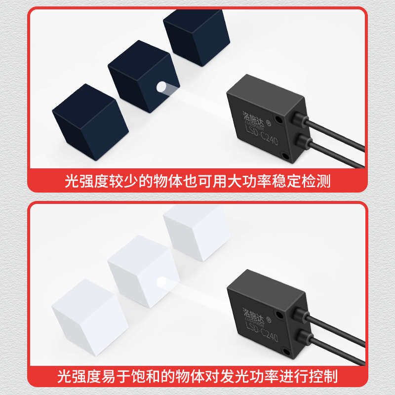 洛施达颜色光纤放大器白光色标传感器光纤探头WL-CA11 BV-CA11
