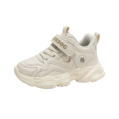 巴布豆男童鞋子冬季新款二棉皮面女孩轻便保暖鞋子加绒儿童运动鞋