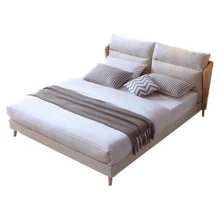 林氏家居北欧简约全实木床卧室原木色1.8米1.5m双人大床家具