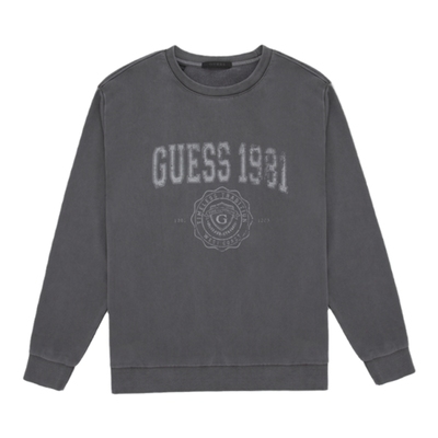 GUESS字母图案圆领套头卫衣