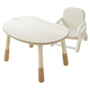 曼龙花生桌手工家用桌宝宝玩具桌可升降儿童学习桌椅靠背椅子套装