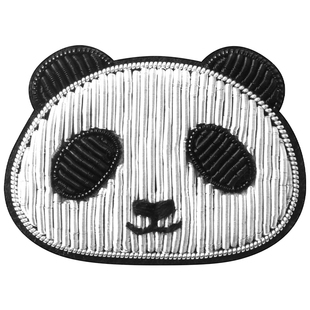 原创熊猫胸针设计感小众手工刺绣徽章别针装饰衣服包包配饰高档女