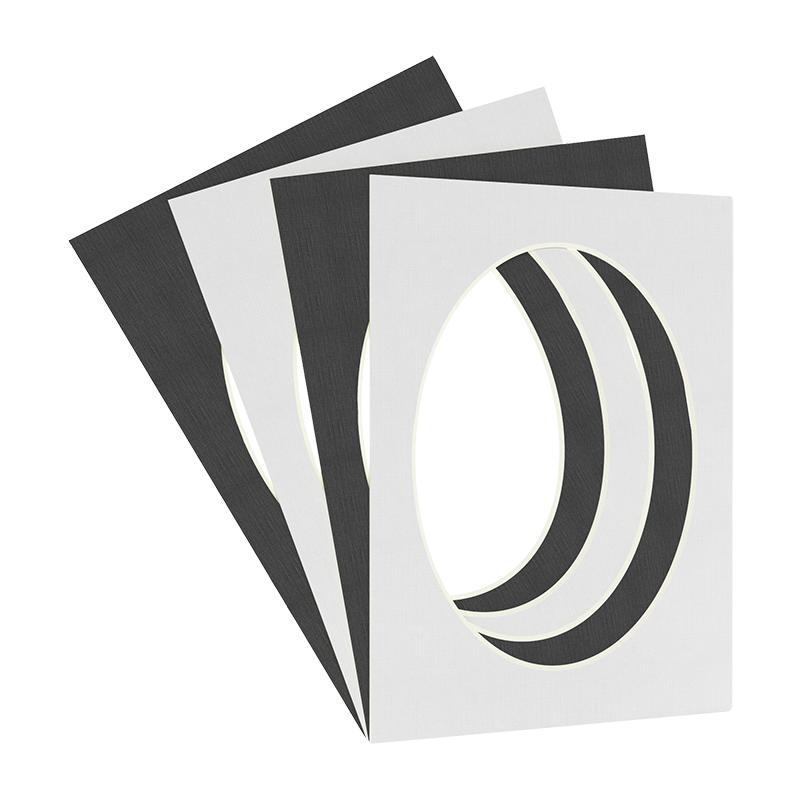 7寸8寸10寸16寸卡纸黑色白色椭圆形开孔相框内衬画框装裱照片垫