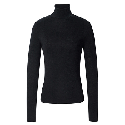 【100%绵羊毛】BCBG25秋冬新款通勤百搭套头纯色打底修身针织衫女