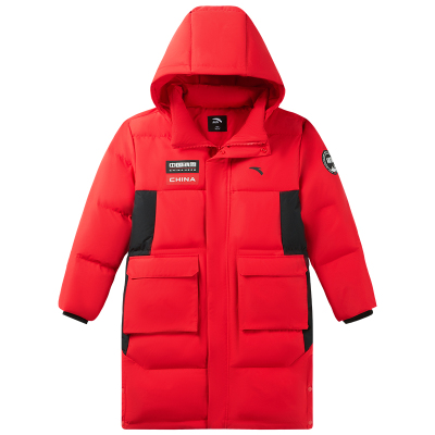 热返安踏儿童长款羽绒服男童四防滑雪服2025冬装新款保暖加厚外套