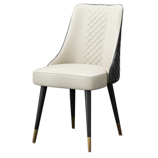 后现代北欧轻奢餐椅家用实木酒店餐桌椅休闲餐厅简约皮革靠背凳子