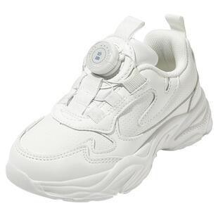 百丽童鞋女童小白鞋2026春季新款男童运动鞋儿童旋扣老爹鞋白色鞋