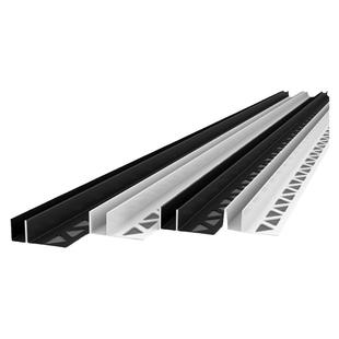 铝合金F型玻璃卡槽卫生间隔断淋浴房瓷砖预埋件隐形U型收口包边条