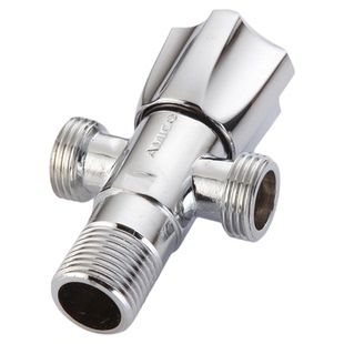 正品埃美柯三通角阀黄铜一进二出双用4分开关小厨宝分路阀门JF661