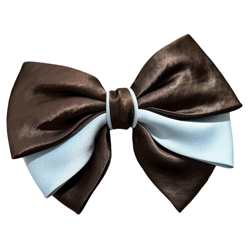 「黑巧可露丽」复古咖色褶皱包边抓夹发量多大号后脑勺鲨鱼夹头饰