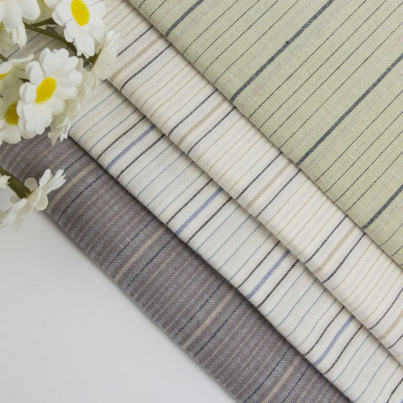 现货优惠 纯棉色织条纹衬衫布料 日系小清新连衣裙吊带衫时装面料