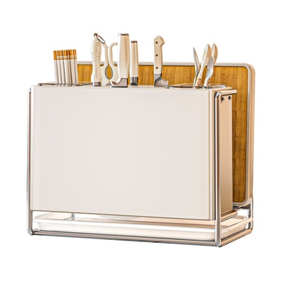 厨房刀架置物架2025新款刀座多功能筷子砧板架一体锅盖刀具收纳架