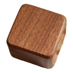 黑巧戒指盒/创木工坊实木情侣婚礼订婚礼品戒指首饰盒收纳盒