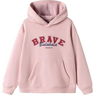 巴拉巴拉儿童加绒卫衣男童女童打底衫秋冬季新款宝宝连帽休闲上衣