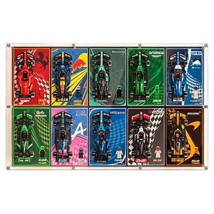 适用于高speedF1系列赛车77242/77243积木上墙展示背景挂板相框