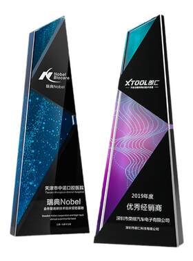 彩印照片水晶奖杯冠军荣誉纪念品