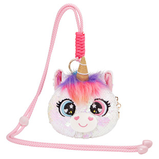 【亮片独角兽】兔子迷你玩偶小挎包花朵挂件女童礼物挂脖新年礼品