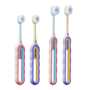 兔头妈妈儿童牙刷儿童倍速牙刷3-6-12岁宽头软毛牙刷换牙期专用