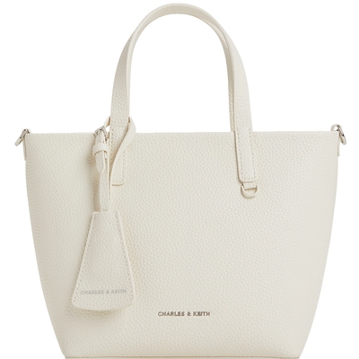 CHARLES&KEITH25秋季新款CK2-30151511荔枝纹拉链手提斜挎托特包