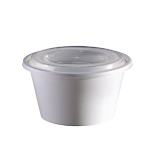 一次性餐盒圆形打包盒带盖加厚饭盒商用家用饭碗快餐盒塑料碗汤碗