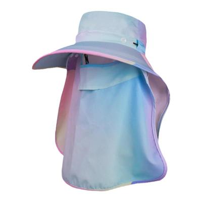 凉感儿童加大加宽防晒渔夫帽披肩