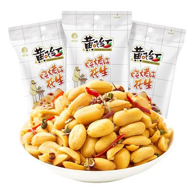 新品黄飞红烧烤味花生米整箱装