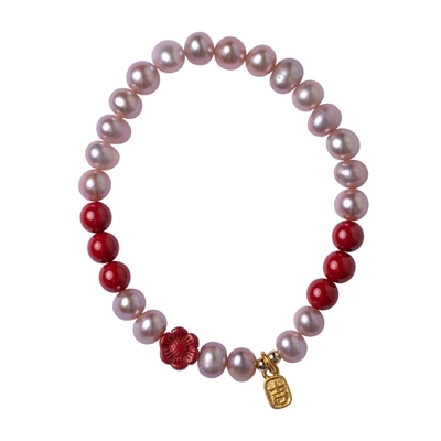 淡水珍珠手链女士正品朱砂手链礼