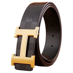 男士内穿皮带真皮平滑扣头层牛皮裤腰带潮流休闲百搭中青年腰带