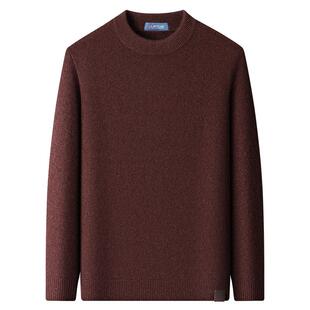 [100%牦牛绒保暖]梦特娇25冬季男士牛绒衫圆领高端针织毛衣内搭J