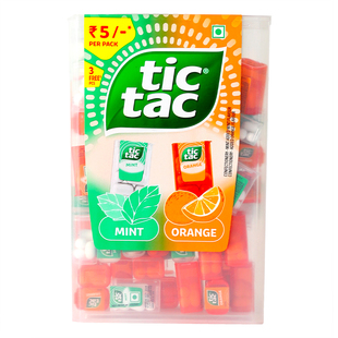 印度进口tictac嘀嗒薄荷橙味什锦硬质糖果清新口气润喉糖网红零食