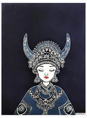 手工蜡染装饰画墙面背景布挂布苗族手绘壁挂画贵州工艺品伴手礼